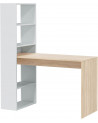 Scrivania + scaffale incorporato 120 x 144 cm bianco artik-rovere canadese