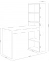 Bureau + étagère intégrée 120 x 144 cm blanc artik-chêne canadian