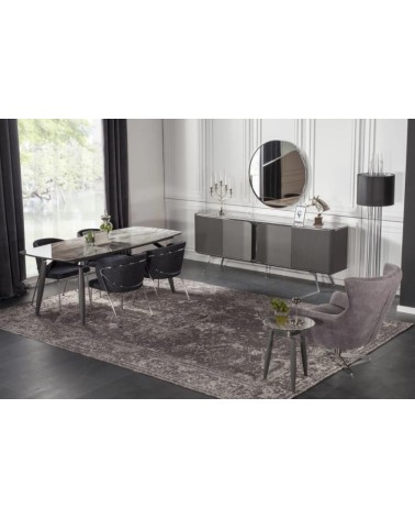 Salle à manger BERLIN anthracite et effet marbre