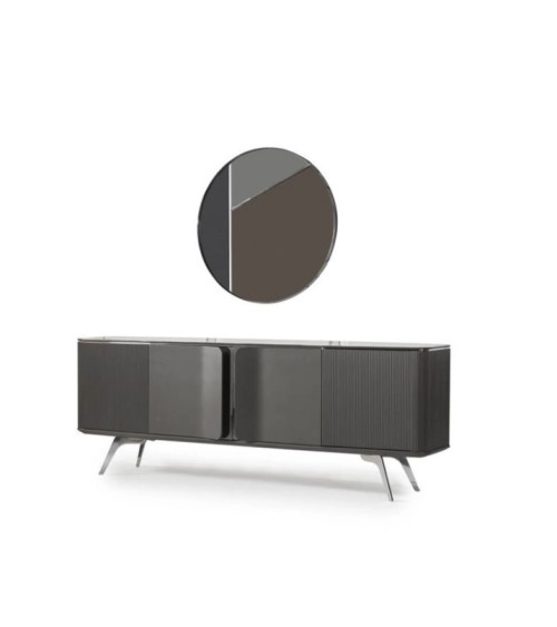 Salle à manger BERLIN anthracite et effet marbre