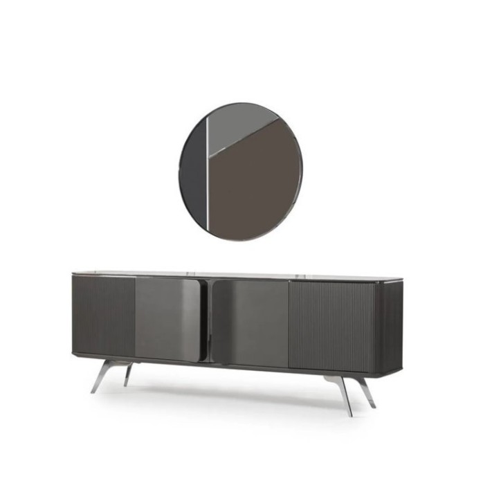 Salle à manger BERLIN anthracite et effet marbre