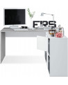 Bureau modulable avec rangement - 4 positions de montage possibles, blanc artik-béton