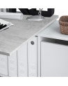 Scrivania modulare con contenitore - 4 posizioni di montaggio possibili, artik-concrete bianco