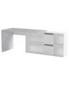 Bureau modulable avec rangement - 4 positions de montage possibles, blanc artik-béton