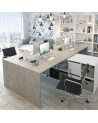 Bureau modulable avec rangement - 4 positions de montage possibles, blanc artik-béton