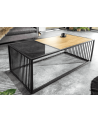 table basse ARCHITECTURE 100 cm au style chêne sauvage et verre fumé