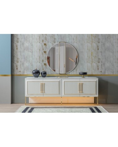 Buffet MINA 4 portes 220 cm blanc