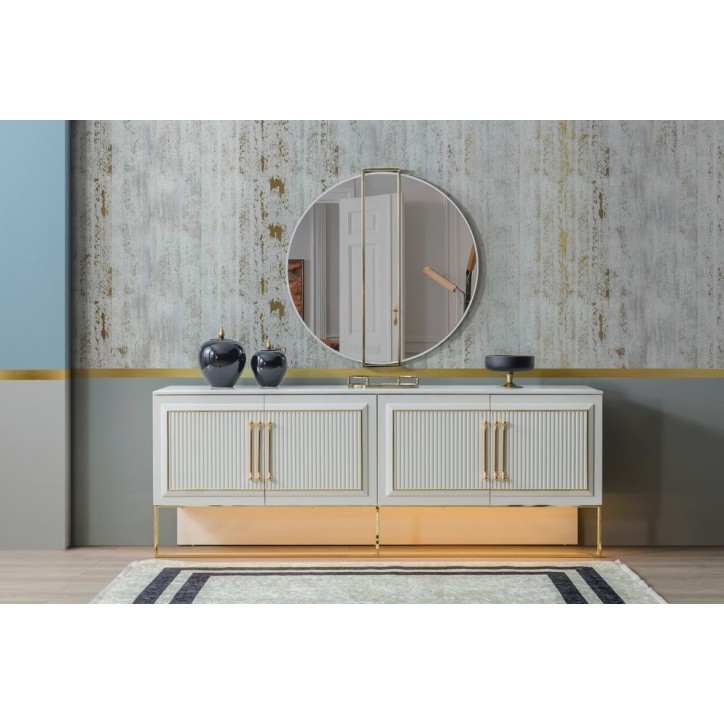 Buffet MINA 4 portes 220 cm blanc