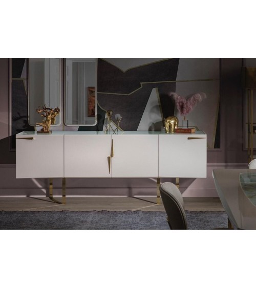 Buffet NETT 4 portes 220 cm blanc