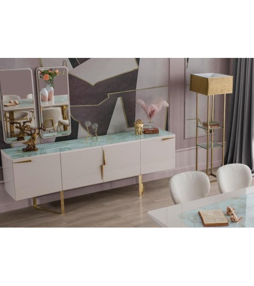 Buffet NETT 4 portes 220 cm blanc