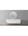 Buffet PARS 4 portes + miroir 210 cm blanc