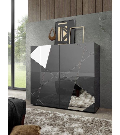 Salle à manger VITTORIA gris anthracite laqué