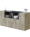 Credenza a 3 ante 150 x 41 x 76 cm Rovere Alaska grigio antracite