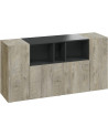 Credenza a 3 ante 150 x 41 x 76 cm Rovere Alaska grigio antracite