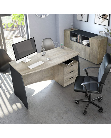 Credenza a 3 ante 150 x 41 x 76 cm Rovere Alaska grigio antracite