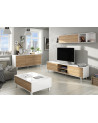 Buffet 3 portes 154 x 41 x 75 cm chêne canadian-blanc brillant