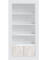 Bibliothèque 4 étagères + 2 portes 94 x 35 x 181 cm blanc artik-blanc poli
