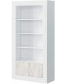 Libreria 4 ripiani + 2 ante 94 x 35 x 181 cm artik bianco-lucido