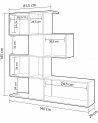 Libreria effetto industriale 145 x 29 x 145 cm bianco artik