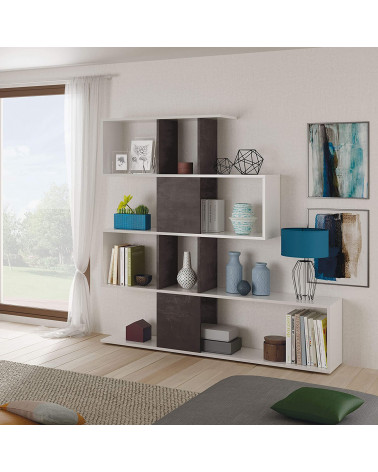 Librería 145 x 29 x 145 cm blanco artik-efecto industrial