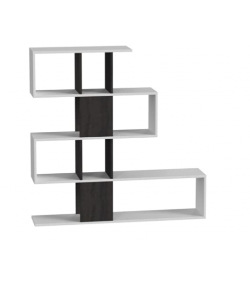 Libreria effetto industriale 145 x 29 x 145 cm bianco artik