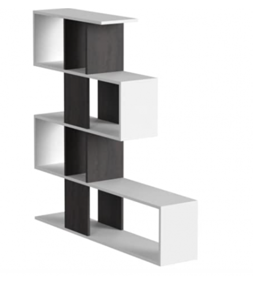 Libreria effetto industriale 145 x 29 x 145 cm bianco artik