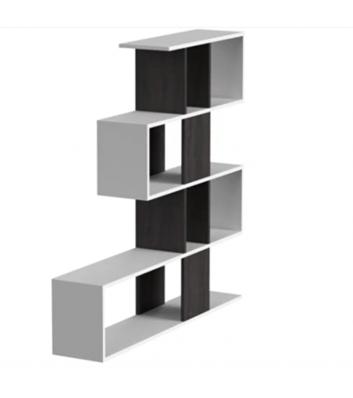Libreria effetto industriale 145 x 29 x 145 cm bianco artik