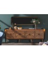 Buffet CURVE 4 portes + miroir 225 cm noyer