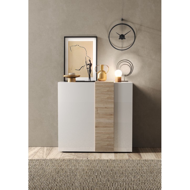 VENUS wit hoogglans gelakt 2-deurs dressoir/Kadiz 121x114x44 cm