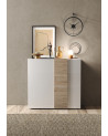 Credenza Armadio VENUS a 2 porte bianco laccato brillante/Cadiz 121x114x44 cm