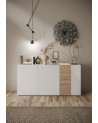 Buffet 3 portes VENUS blanc laqué brillant/Kadiz 181 cm