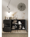 Credenza VENUS 2 ante 3 cassetti - titanio/mercurio 181 cm
