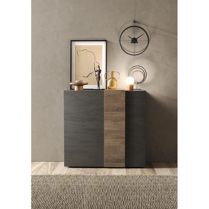 Buffet haut 2 portes VENUS Titan/Mercury 121x114x44 cm