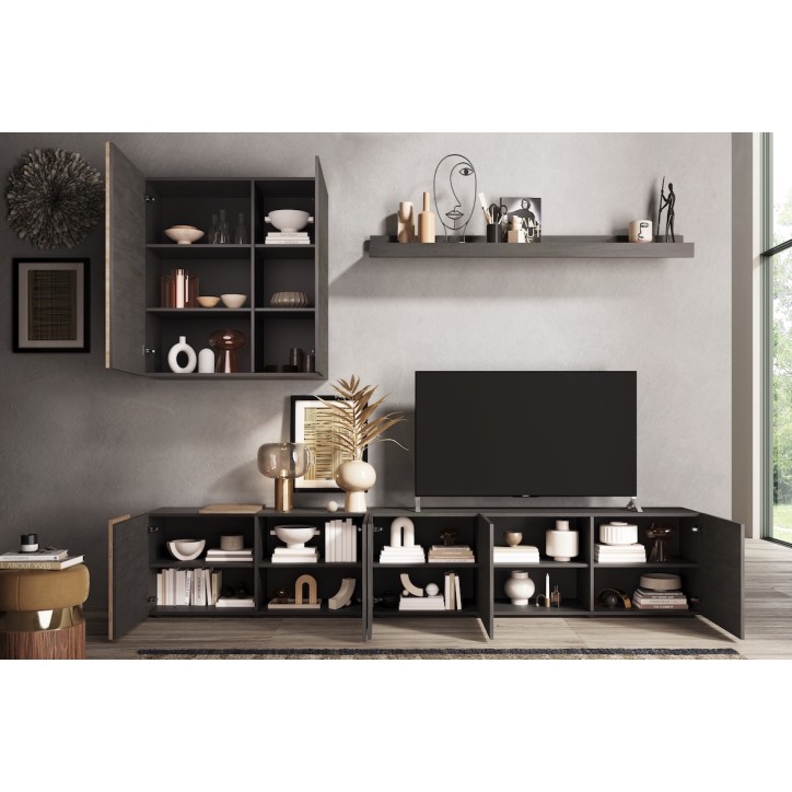 Ensemble meuble TV VENUS Titán/Kadiz 301x195x44cm