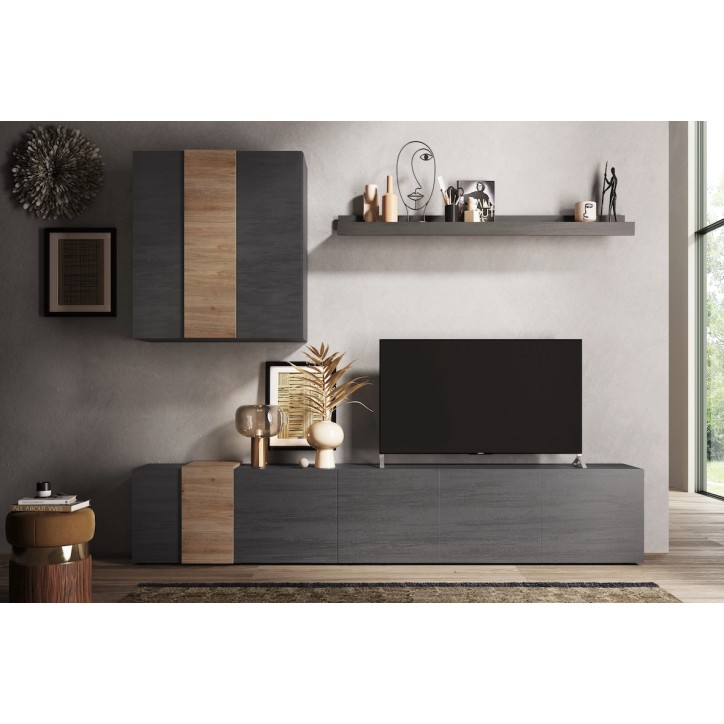 Conjunto mueble TV VENUS Titán/Kadiz 301cm