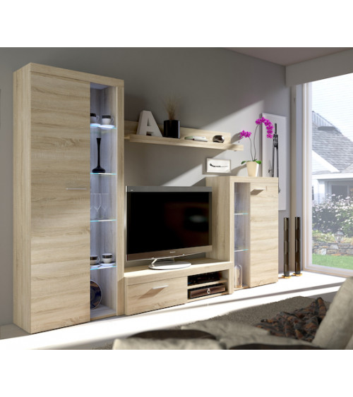 Conjunto de sala de estar Vanillo Sonoma em carvalho