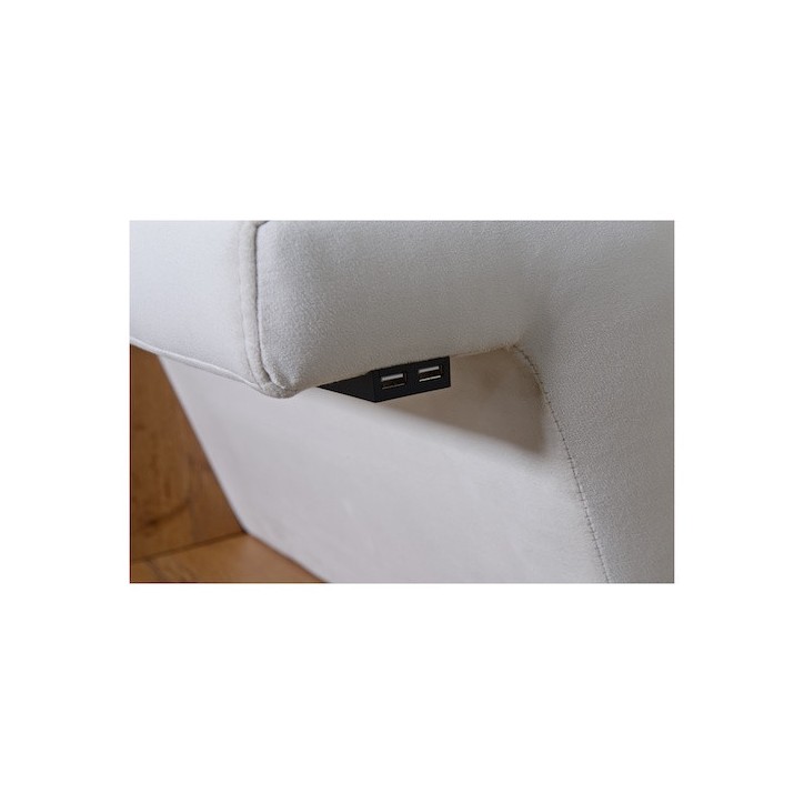 Canapé d'angle convertible BELUTTI 292 x 180 cm blanc