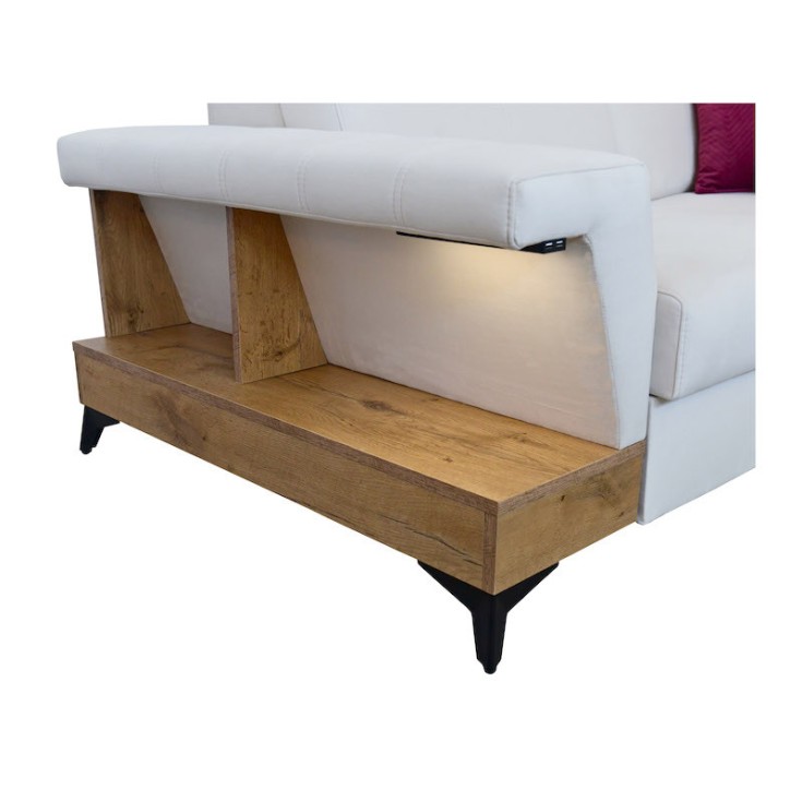 Canapé d'angle convertible BELUTTI 292 x 180 cm blanc