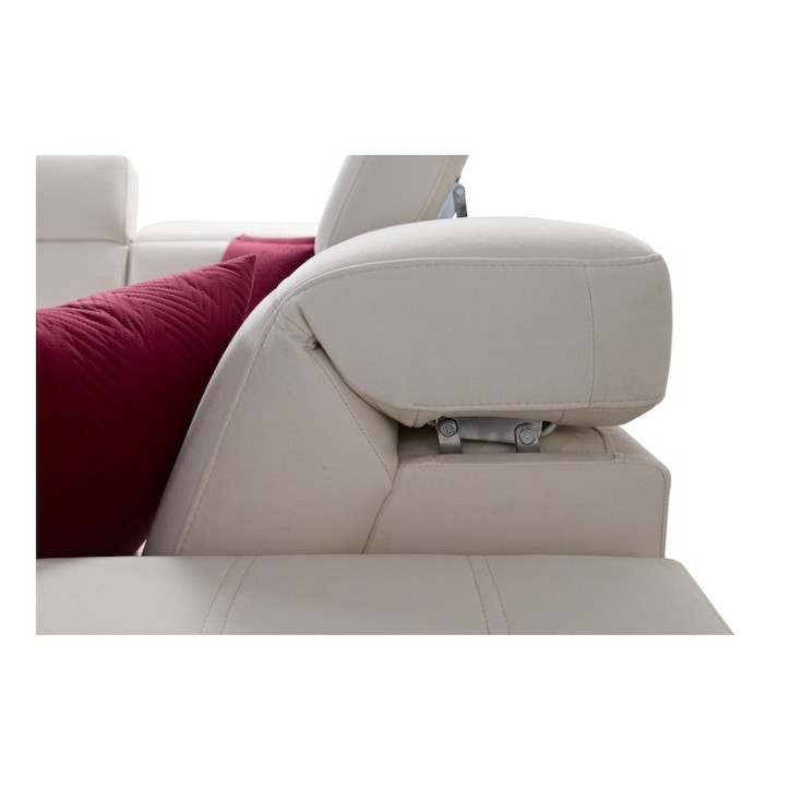 Canapé d'angle convertible BELUTTI 292 x 180 cm blanc