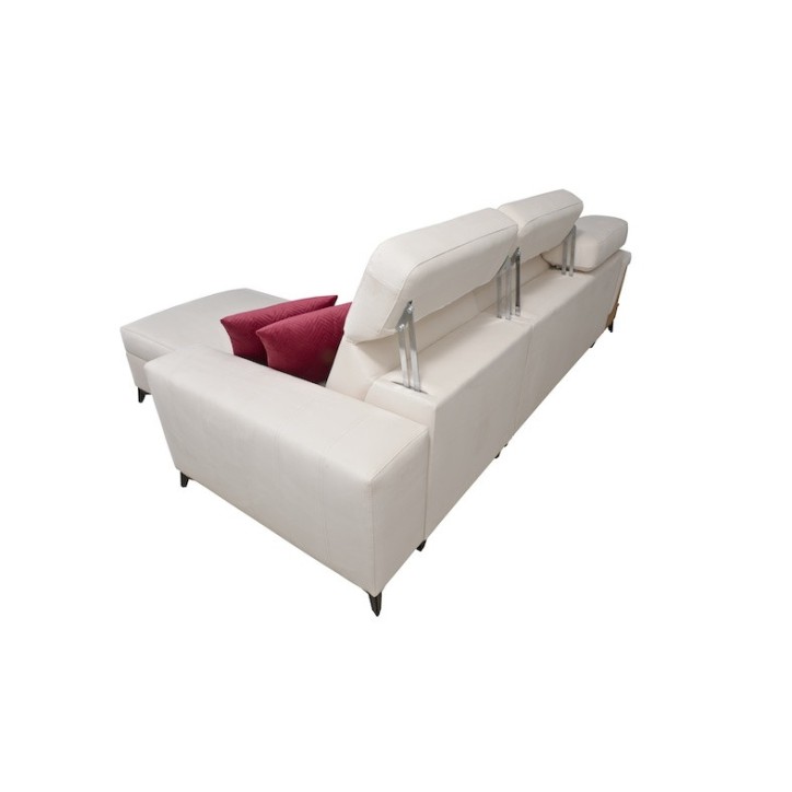 Canapé d'angle convertible BELUTTI 292 x 180 cm blanc