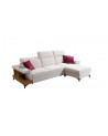 Canapé d'angle convertible BELUTTI 292 x 180 cm blanc