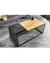 table basse ARCHITECTURE 100 cm au style chêne sauvage et verre fumé