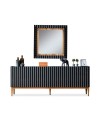Buffet PRATA 4 portes 220 cm noir