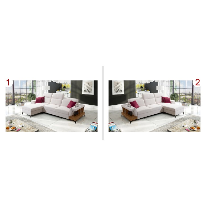 Canapé d'angle convertible BELUTTI 292 x 180 cm marron
