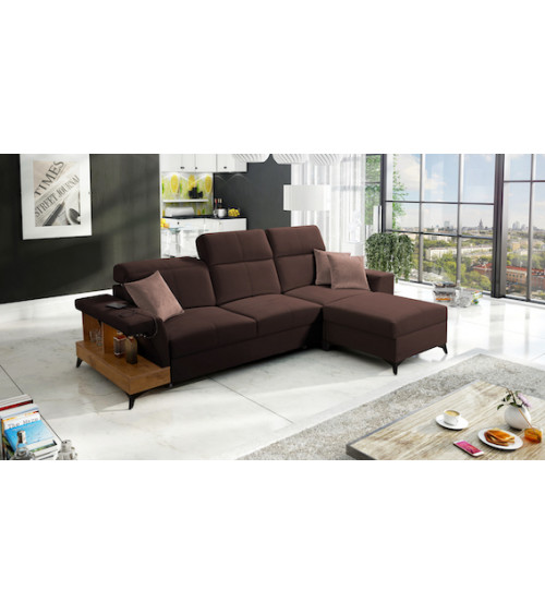 BELUTTI 292 x 180 cm divano letto angolare marrone