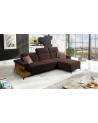 Canapé d'angle convertible BELUTTI 292 x 180 cm marron