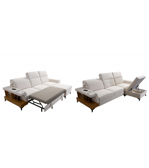 Canapé d'angle convertible BELUTTI 292 x 180 cm noir