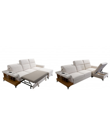 Canapé d'angle convertible BELUTTI 292 x 180 cm noir