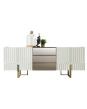 Buffet BEN 4 portes 214 cm blanc