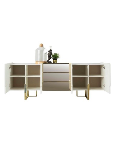 Buffet BEN 4 portes 214 cm blanc